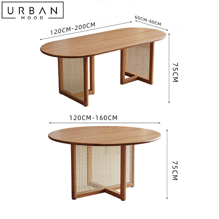 DAPNE Japandi Solid Wood Dining Table