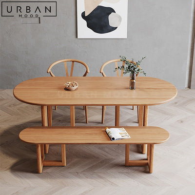 DAPNE Japandi Solid Wood Dining Table