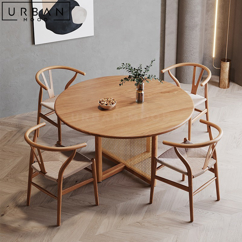 DAPNE Japandi Solid Wood Dining Table