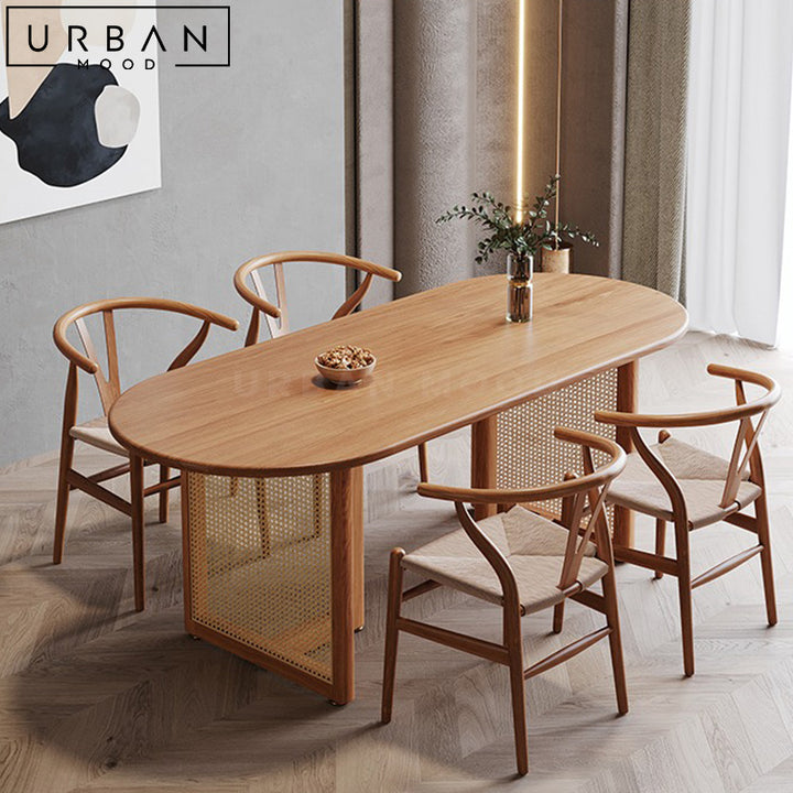 DAPNE Japandi Solid Wood Dining Table