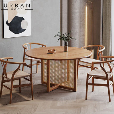 DAPNE Japandi Solid Wood Dining Table