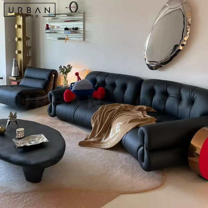 DARINA Modern Curved Leather Sofa