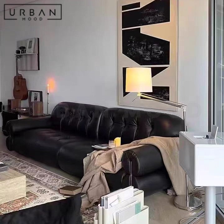 DARINA Modern Curved Leather Sofa
