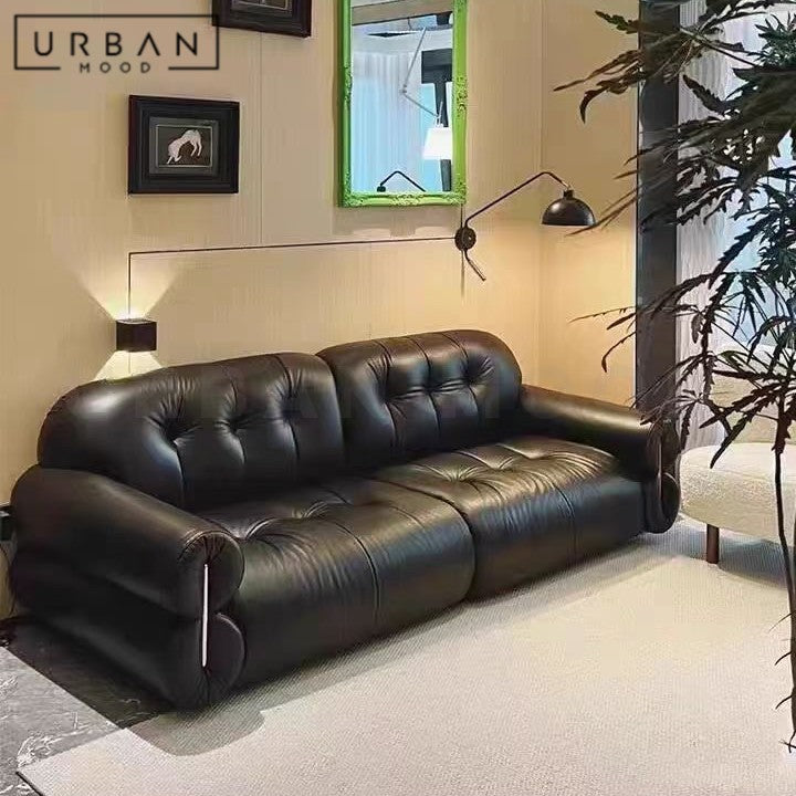 DARINA Modern Curved Leather Sofa