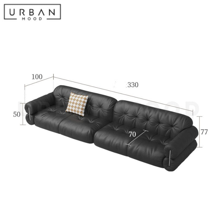 DARINA Modern Curved Leather Sofa