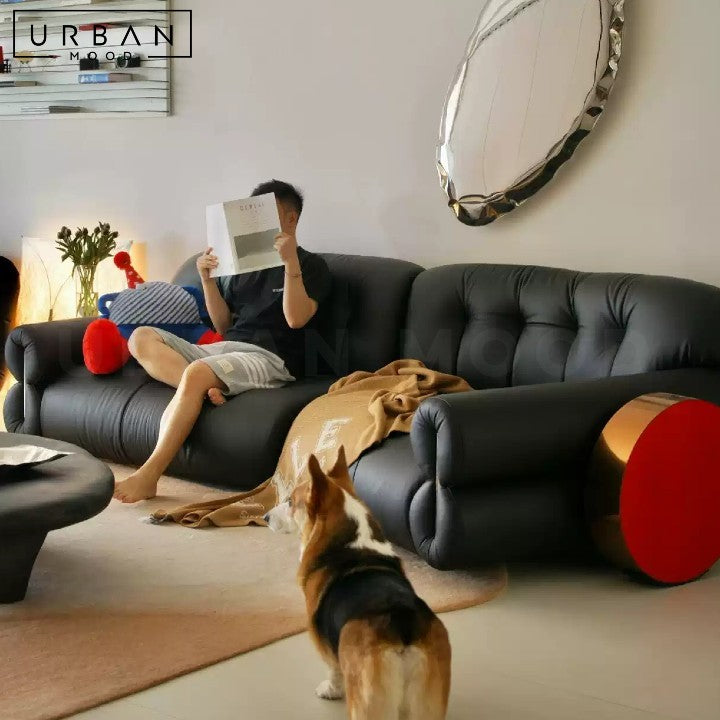 DARINA Modern Curved Leather Sofa