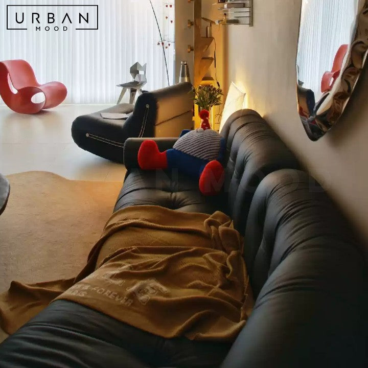 DARINA Modern Curved Leather Sofa