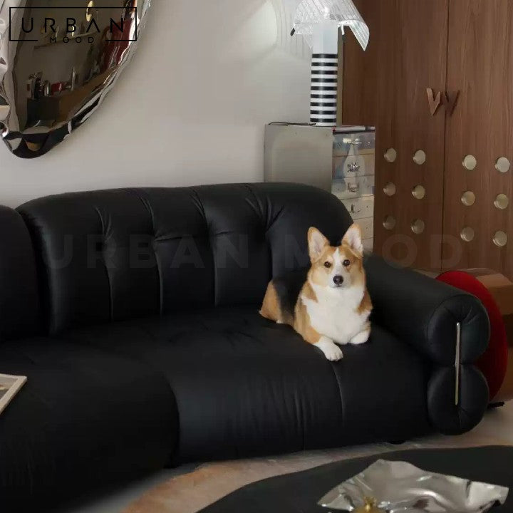 DARINA Modern Curved Leather Sofa