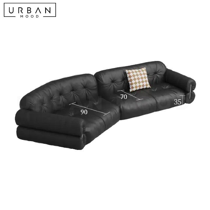 DARINA Modern Curved Leather Sofa