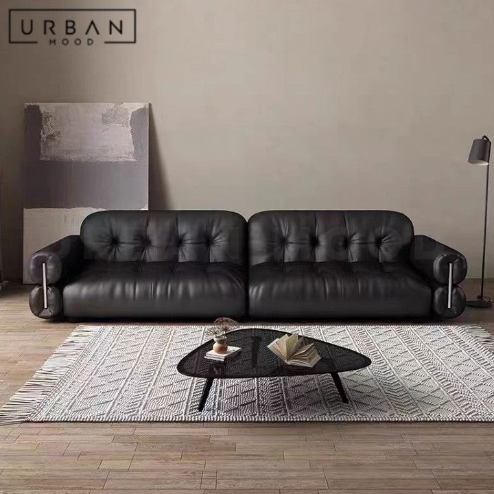 DARINA Modern Curved Leather Sofa