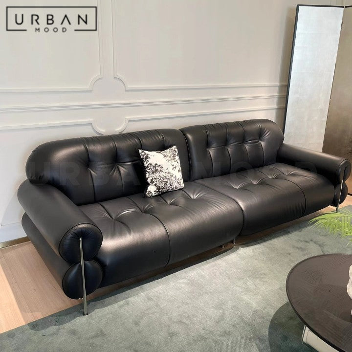 DARINA Modern Curved Leather Sofa