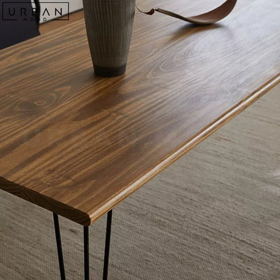 DELGA Industrial Solid Wood Dining Table