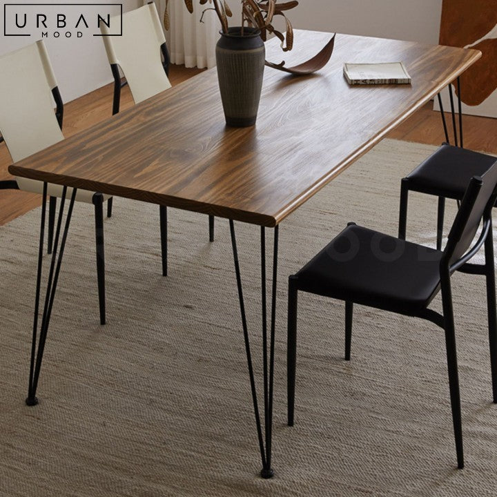 DELGA Industrial Solid Wood Dining Table