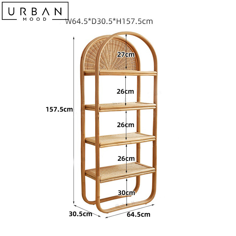 DENI Rustic Rattan Display Shelf