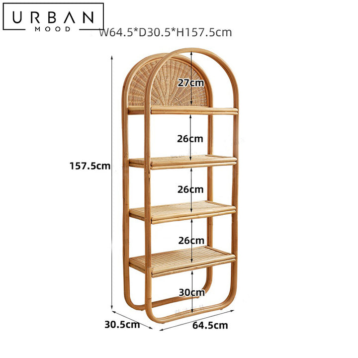 DENI Rustic Rattan Display Shelf