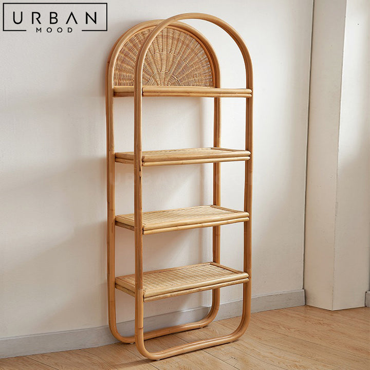 DENI Rustic Rattan Display Shelf