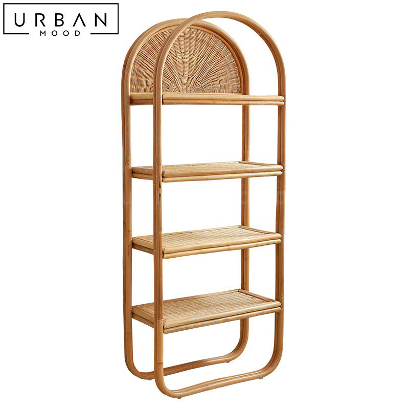 DENI Rustic Rattan Display Shelf