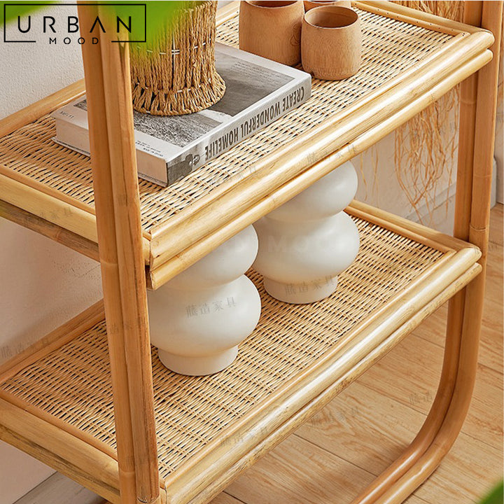 DENI Rustic Rattan Display Shelf