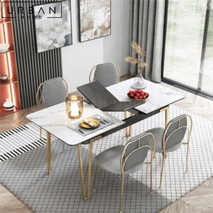 DENIS Modern Sintered Stone Extendable Dining Table