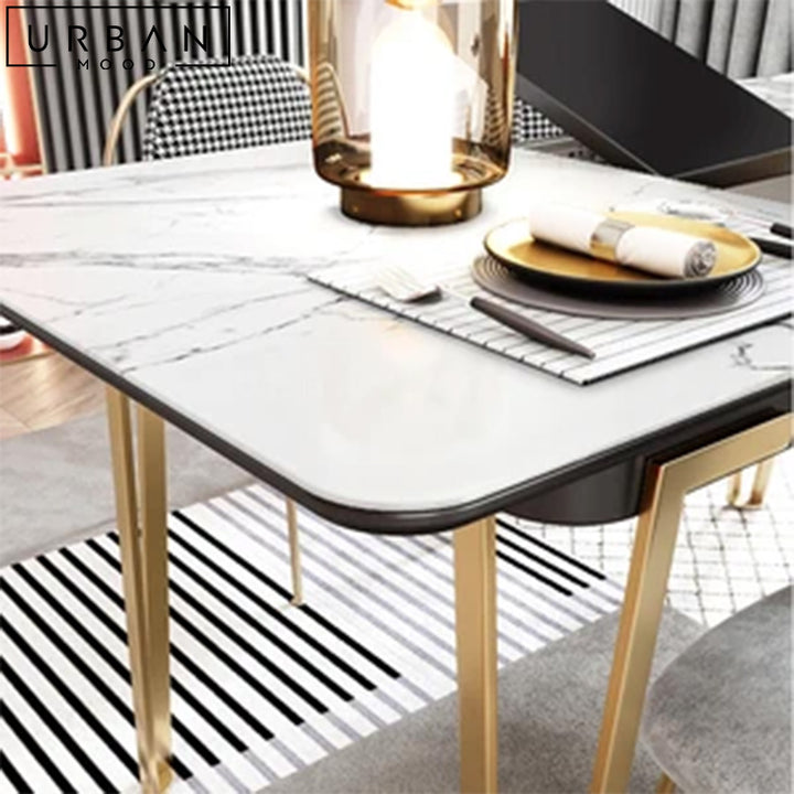 DENIS Modern Sintered Stone Extendable Dining Table