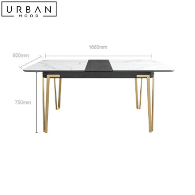 DENIS Modern Sintered Stone Extendable Dining Table