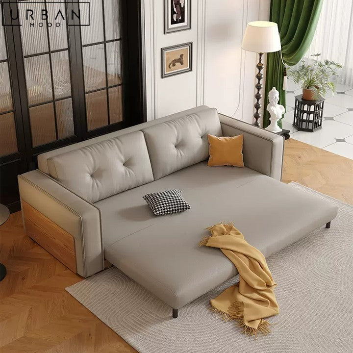 leather sofa bed with storage
