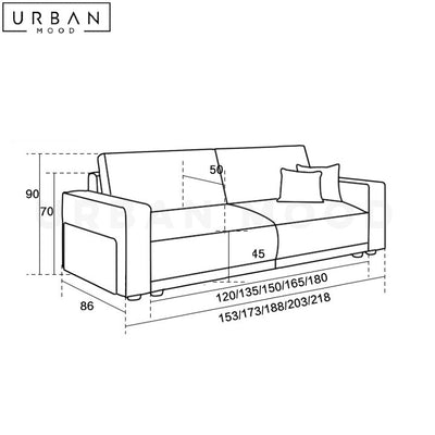 DENNE Modern Leather Sofa Bed