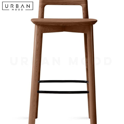 DEO Japandi Solid Wood Bar Stool