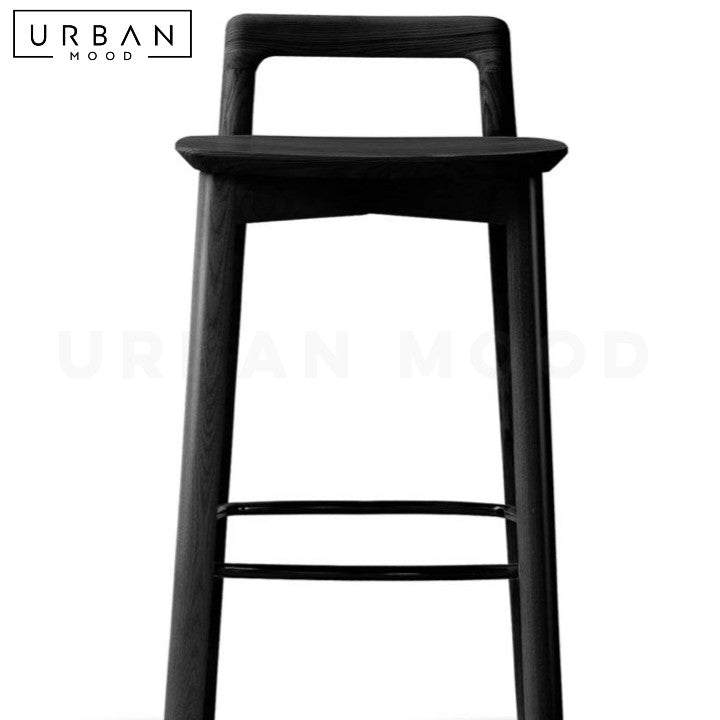 DEO Japandi Solid Wood Bar Stool