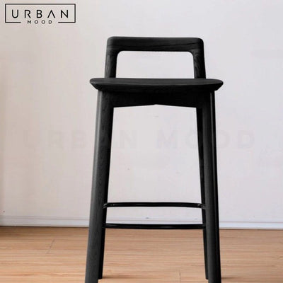 DEO Japandi Solid Wood Bar Stool