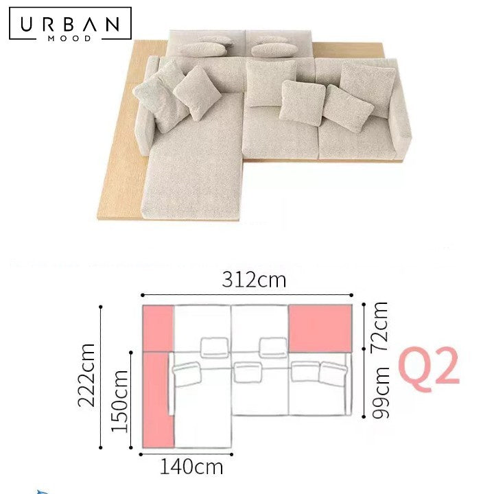 JANNA Minimalist Double-Sided Fabric Sofa