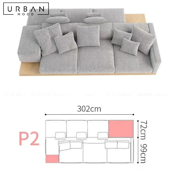 JANNA Minimalist Double-Sided Fabric Sofa
