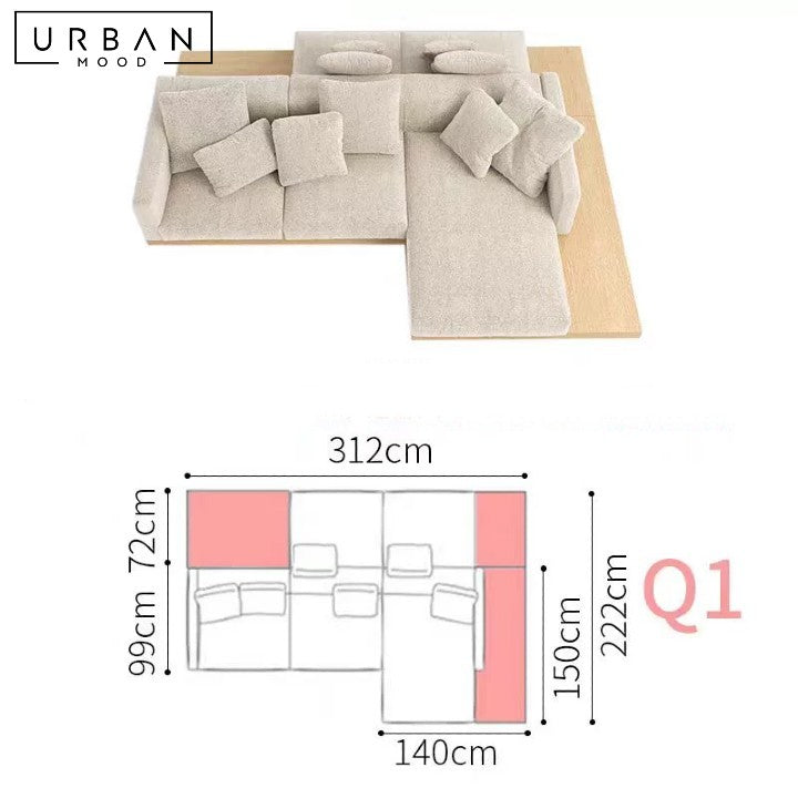 JANNA Minimalist Double-Sided Fabric Sofa