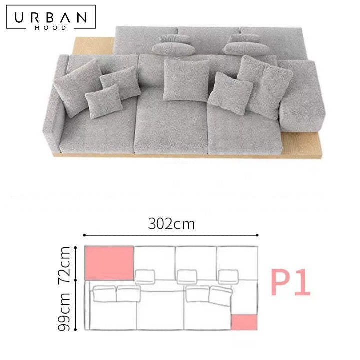 JANNA Minimalist Double-Sided Fabric Sofa