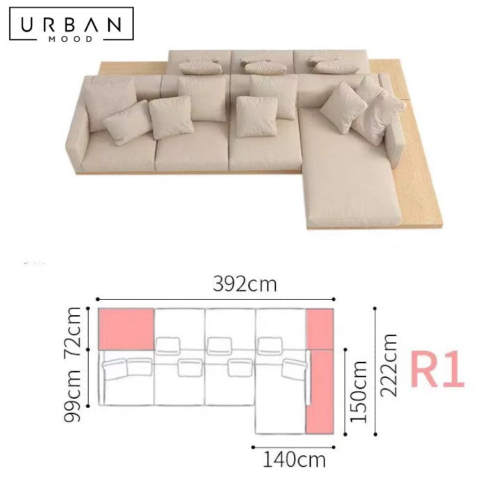 JANNA Minimalist Double-Sided Fabric Sofa