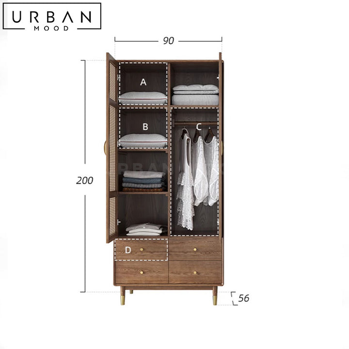 DOTA Modern Rattan Wardrobe