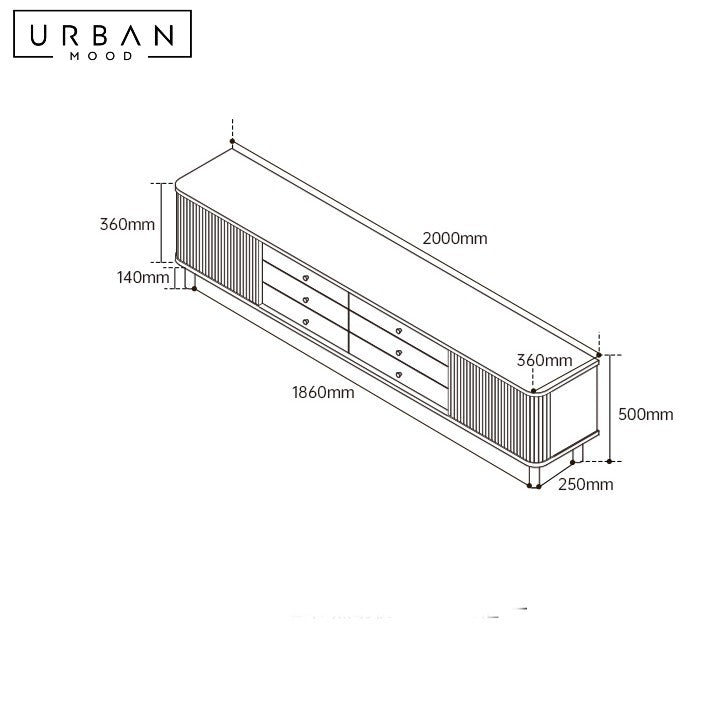 DRAGA Modern Solid Wood TV Console