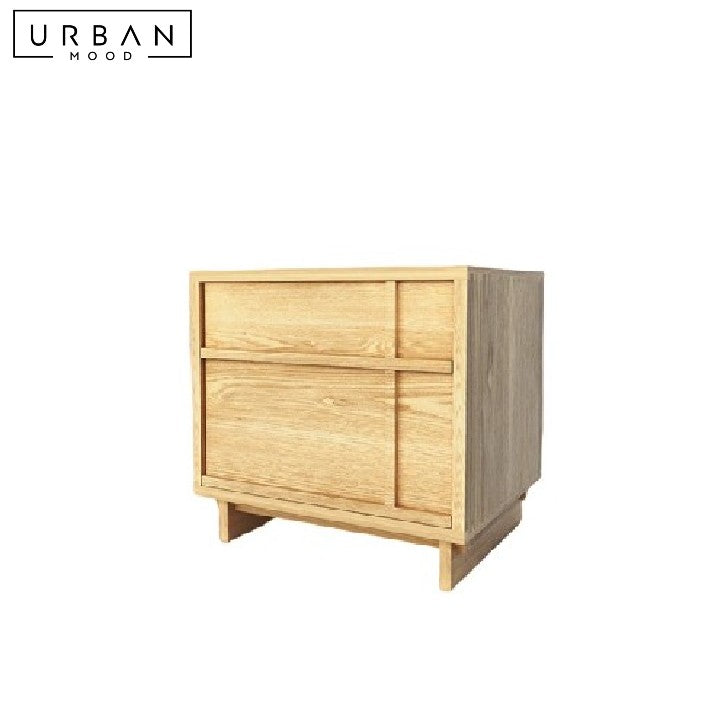 DRAGICA Modern Solid Wood Bedside Table