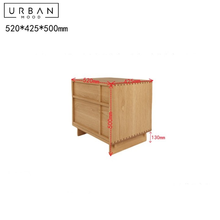 DRAGICA Modern Solid Wood Bedside Table