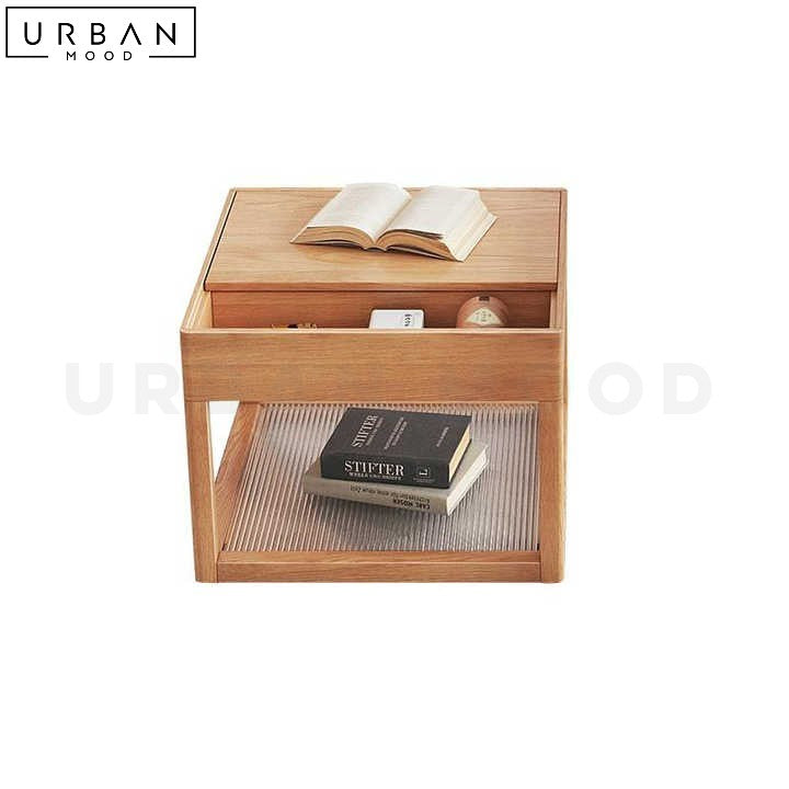 DEFOUR Japandi Solid Wood Nesting Coffee Table