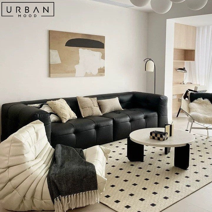 DUNN Modern Leather Sofa