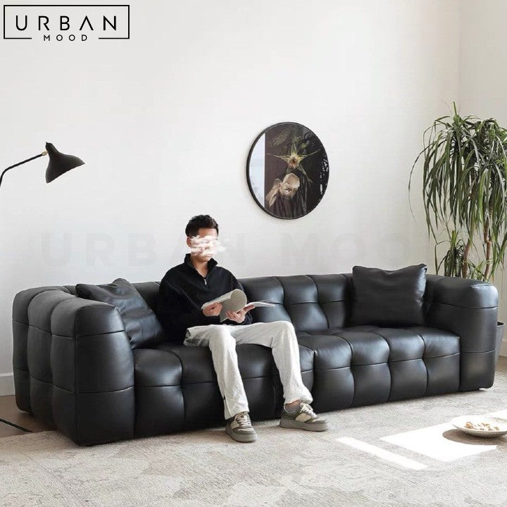 DUNN Modern Leather Sofa