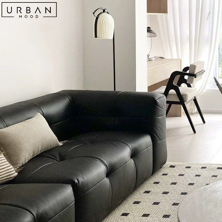 DUNN Modern Leather Sofa