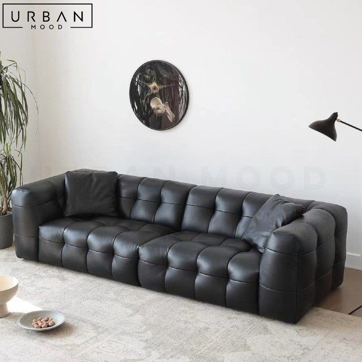 DUNN Modern Leather Sofa