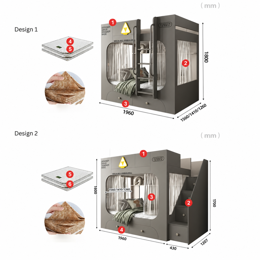 DUNSLEY Modern Double Decker Bedframe - Urban Mood Singapore