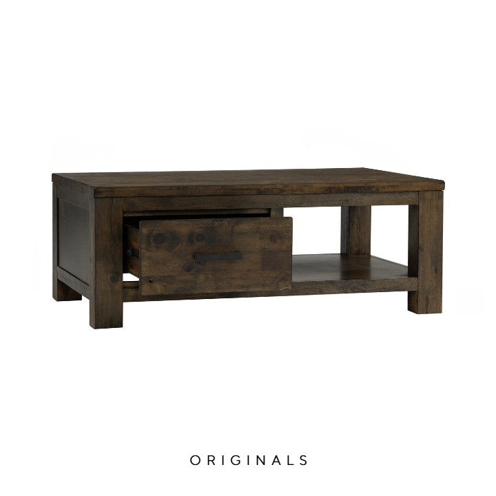 DUSHER Rustic Solid Wood Coffee Table