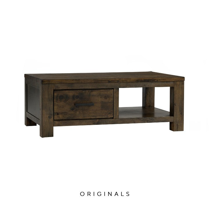 DUSHER Rustic Solid Wood Coffee Table