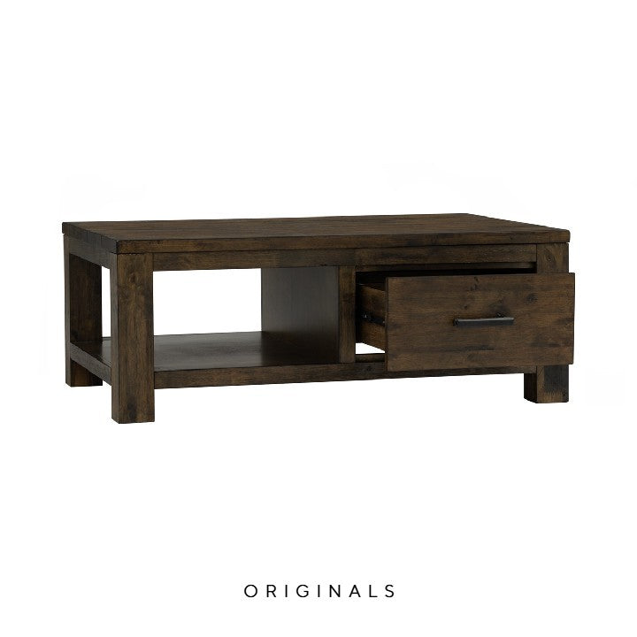 DUSHER Rustic Solid Wood Coffee Table