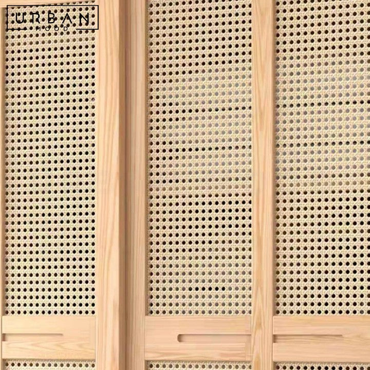 DEWBURY Japandi Rattan Wardrobe