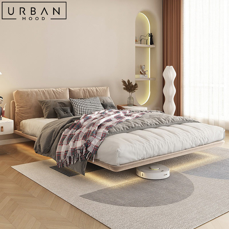 DYER Modern Floating Fabric Bedframe